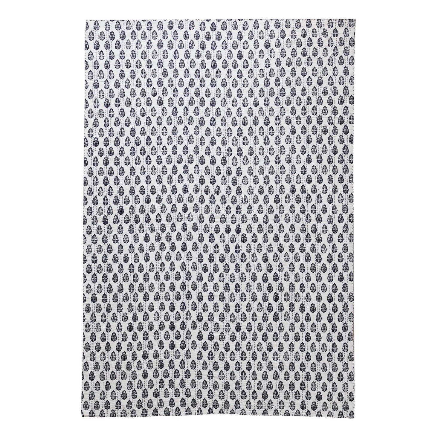 Hand Stitched Block Print Kantha Throws - Quahog Bay Bedding