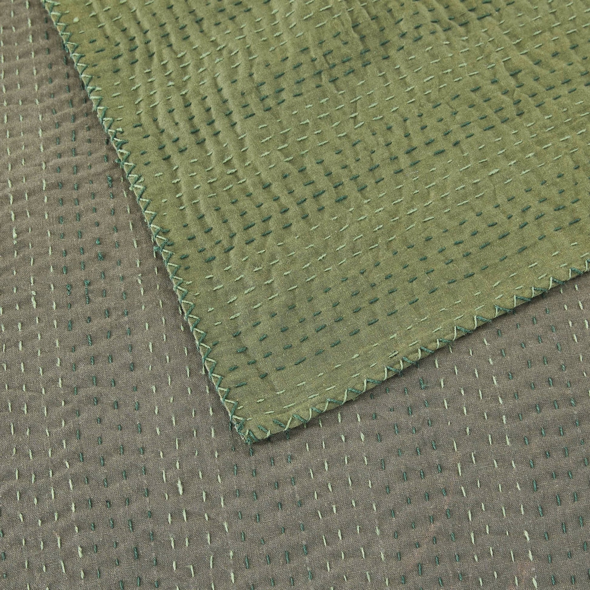 Hand Stitched Reversible Kantha Coverlets - Quahog Bay Bedding