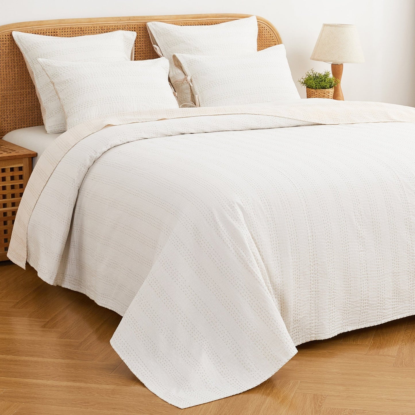 Hand Stitched Reversible Kantha Coverlets - Quahog Bay Bedding