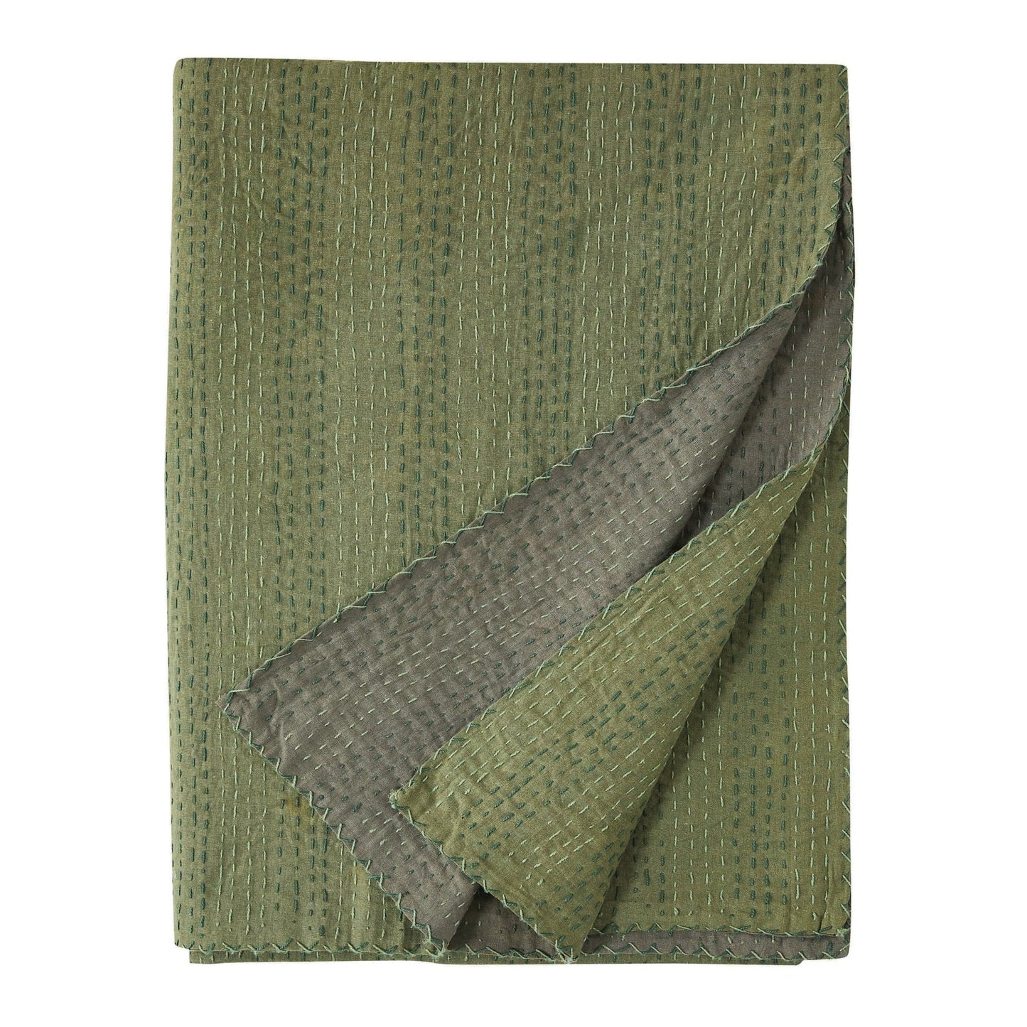 Hand Stitched Reversible Kantha Coverlets - Quahog Bay Bedding