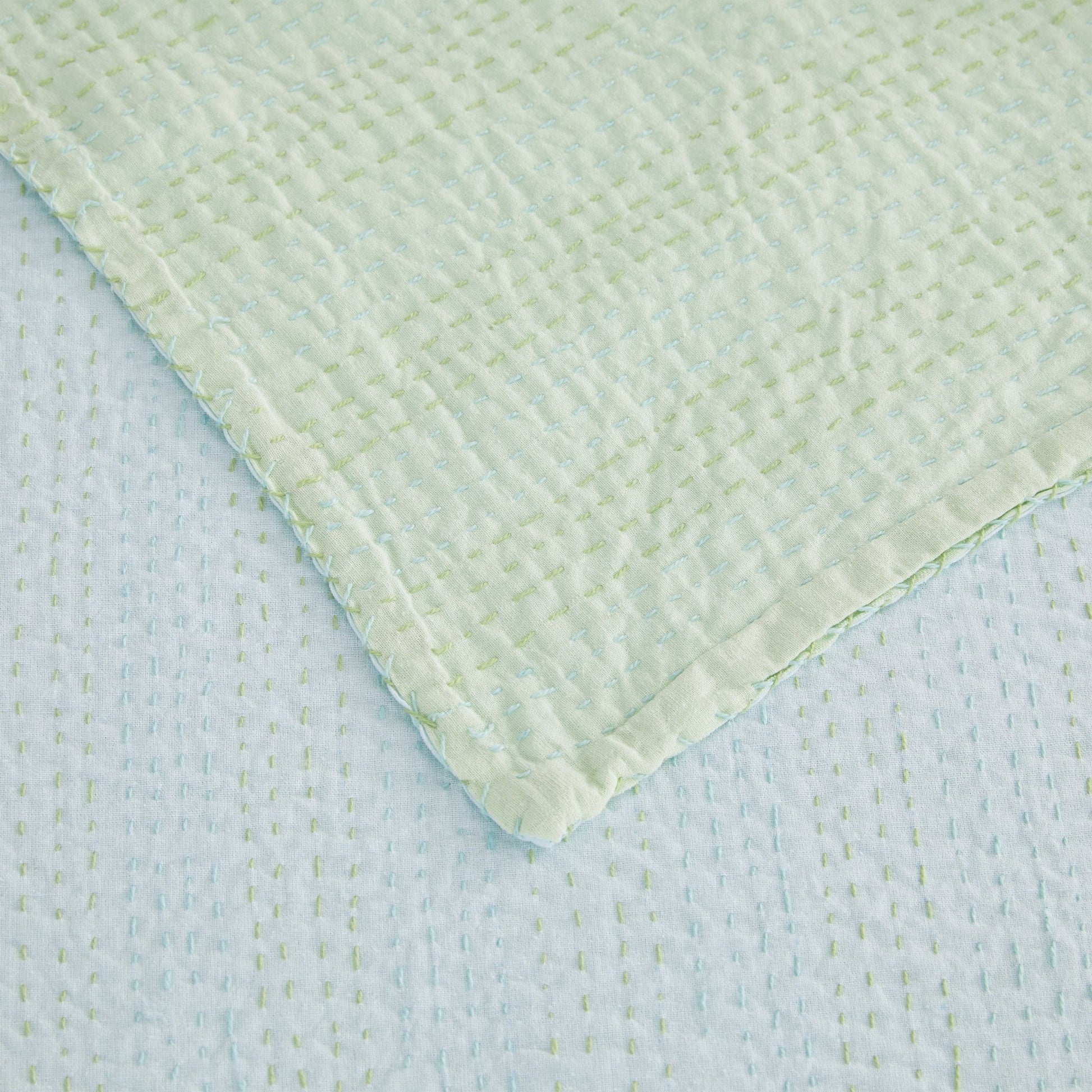 Hand Stitched Reversible Kantha Coverlets - Quahog Bay Bedding