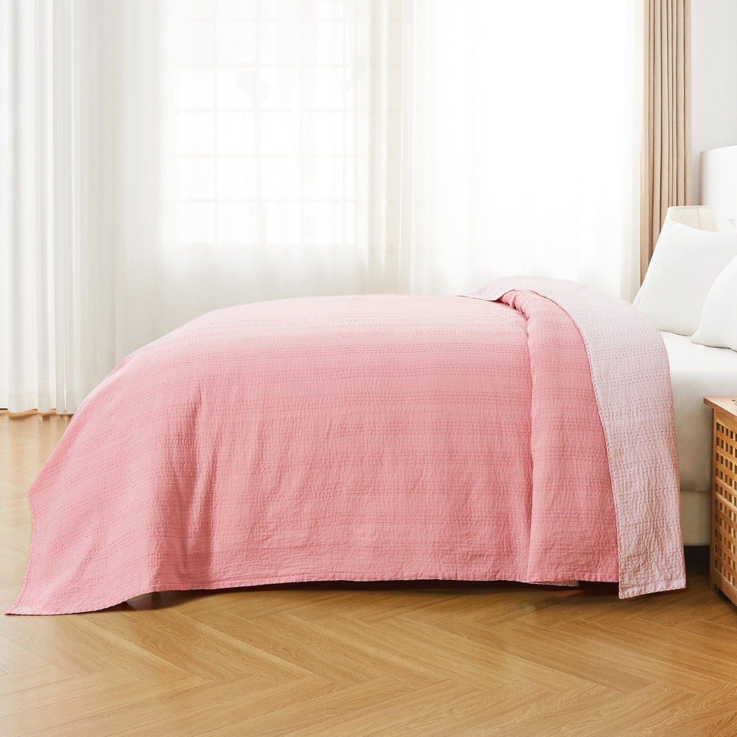 Hand Stitched Reversible Kantha Coverlets - Quahog Bay Bedding