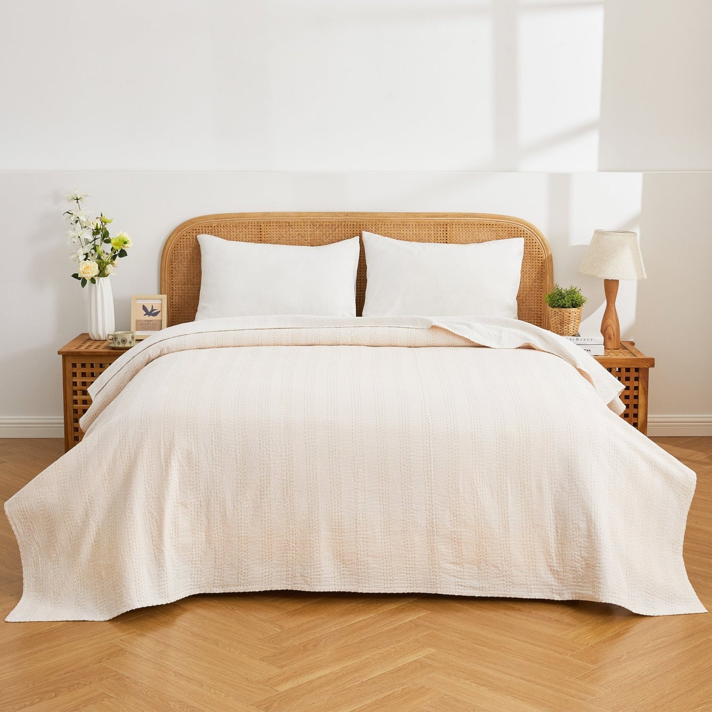 Hand Stitched Reversible Kantha Coverlets - Quahog Bay Bedding