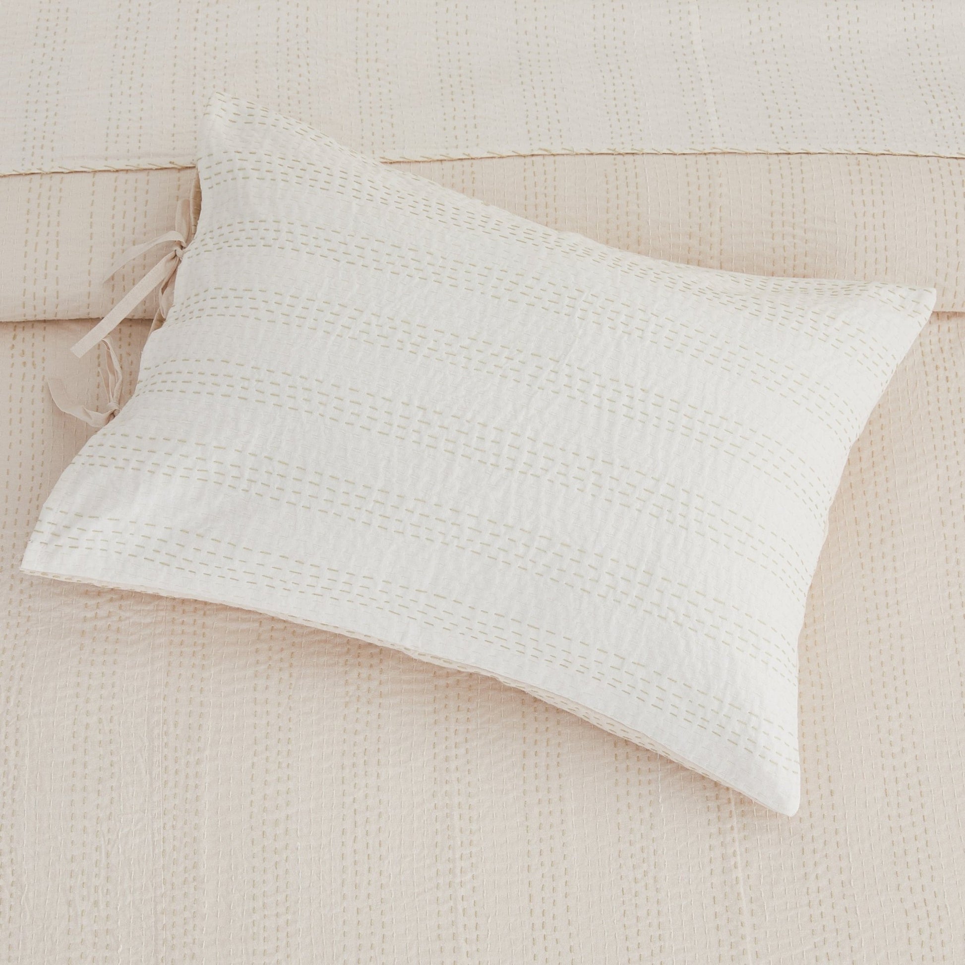 Hand Stitched Reversible Kantha Pillow Sham Pairs - Quahog Bay Bedding