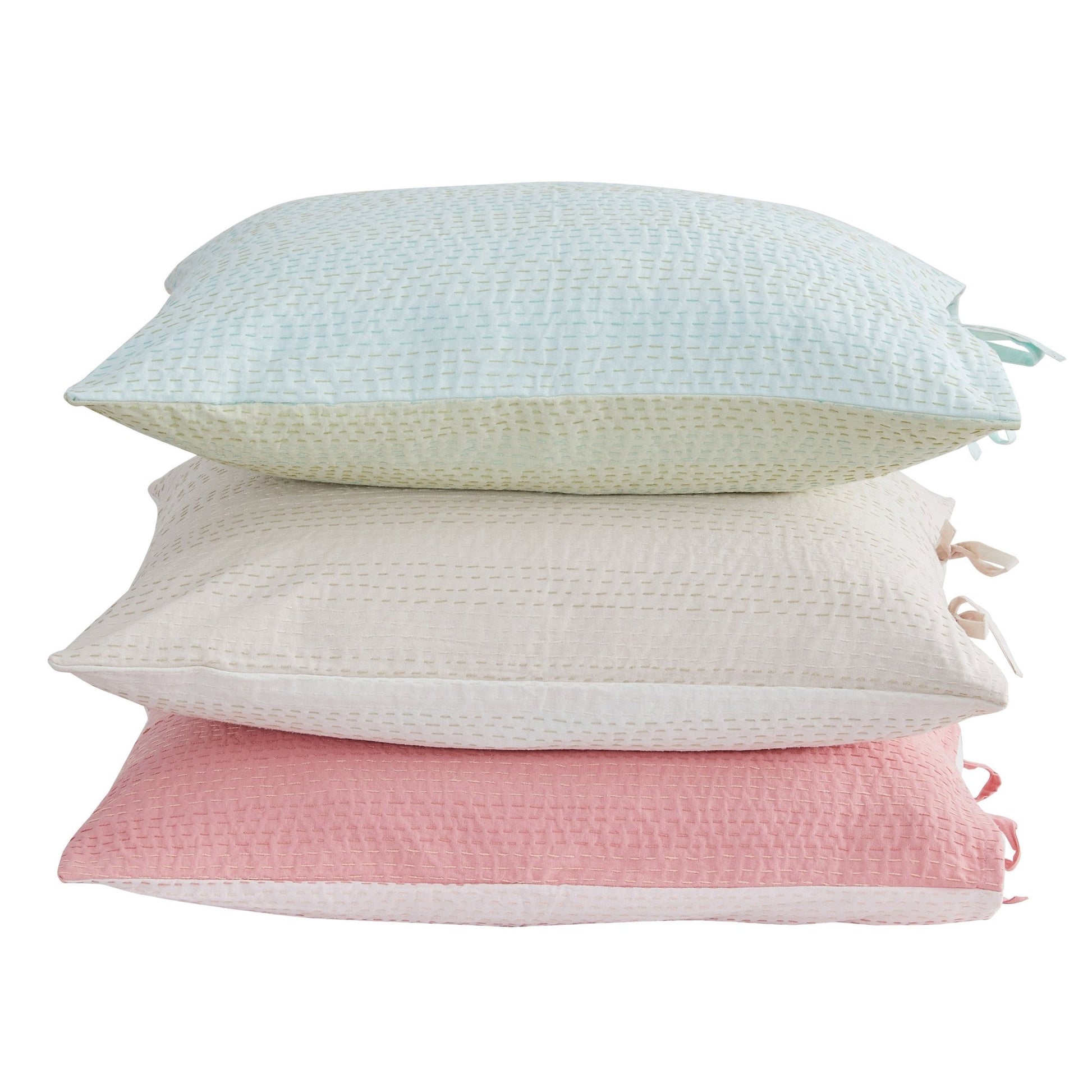 Hand Stitched Reversible Kantha Pillow Sham Pairs - Quahog Bay Bedding