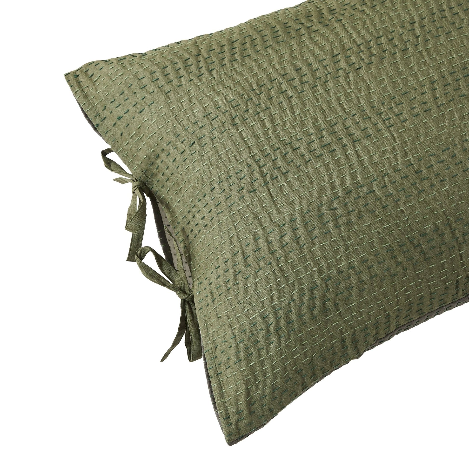 Hand Stitched Reversible Kantha Pillow Sham Pairs - Quahog Bay Bedding