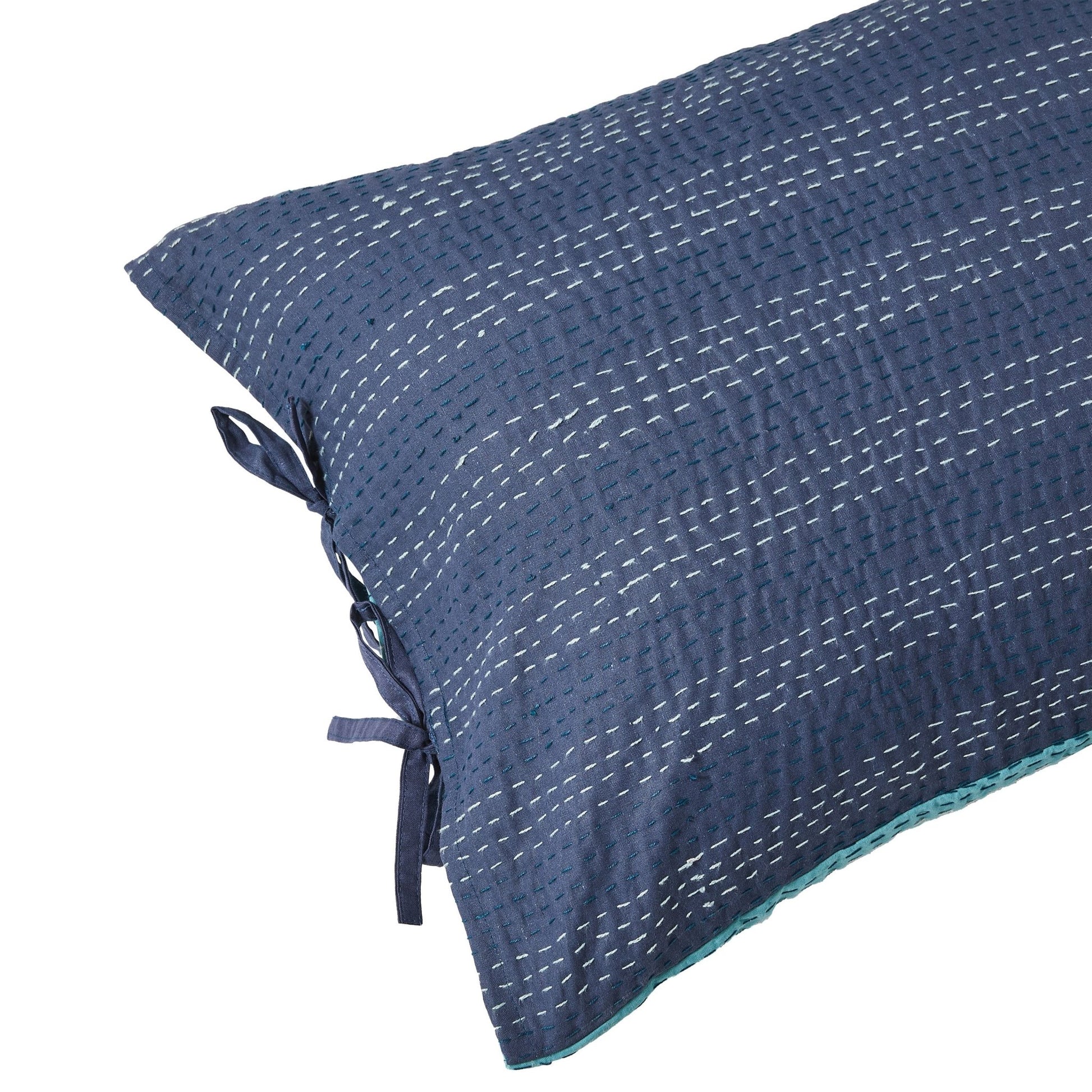 Hand Stitched Reversible Kantha Pillow Sham Pairs - Quahog Bay Bedding