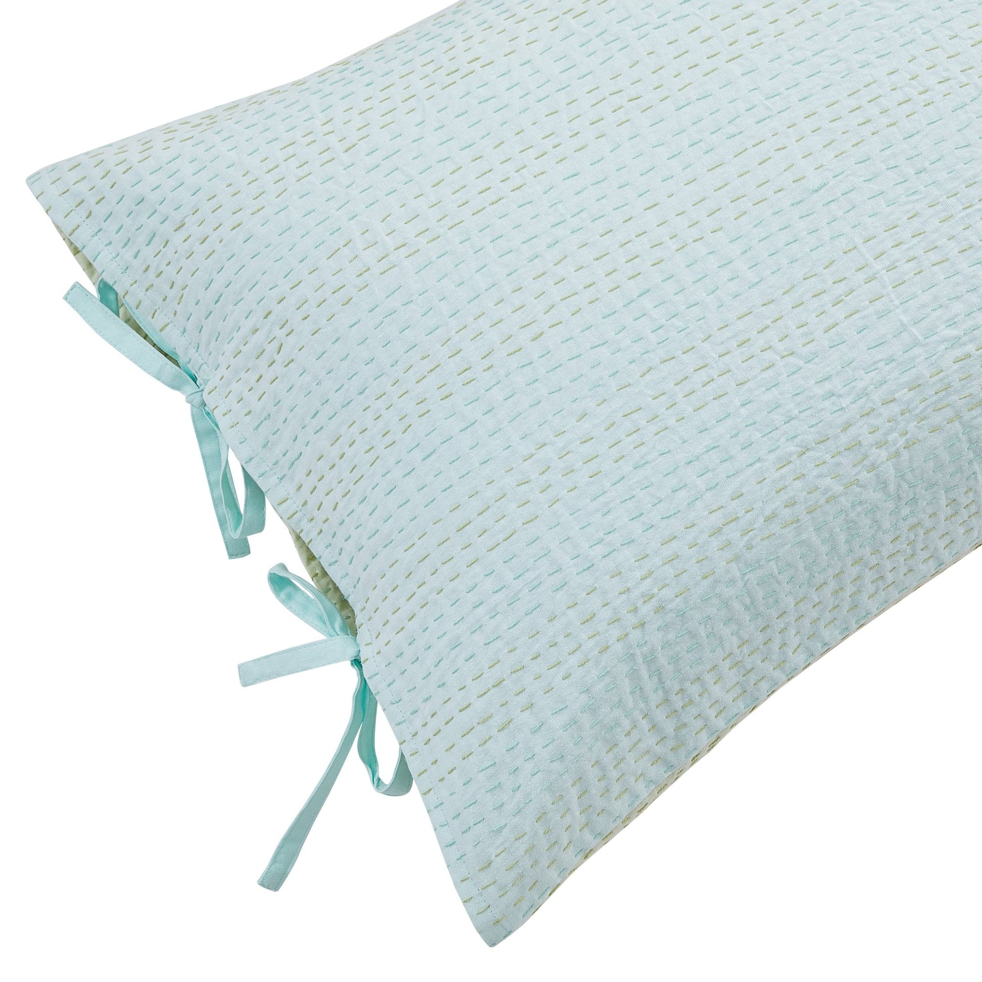 Hand Stitched Reversible Kantha Pillow Sham Pairs - Quahog Bay Bedding