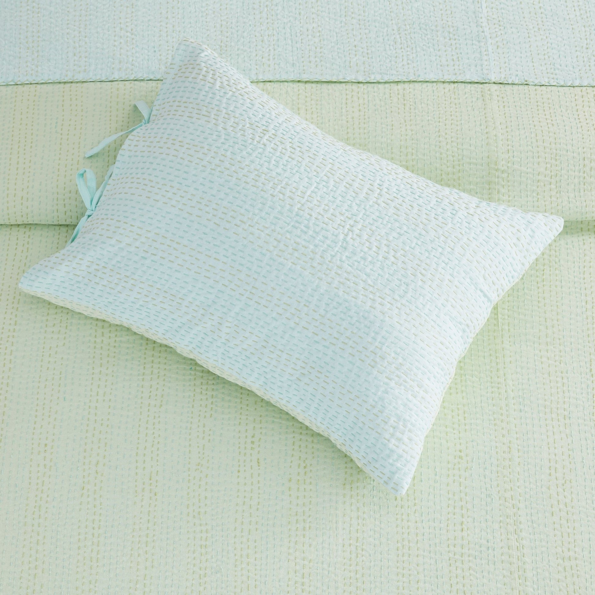 Hand Stitched Reversible Kantha Pillow Sham Pairs - Quahog Bay Bedding