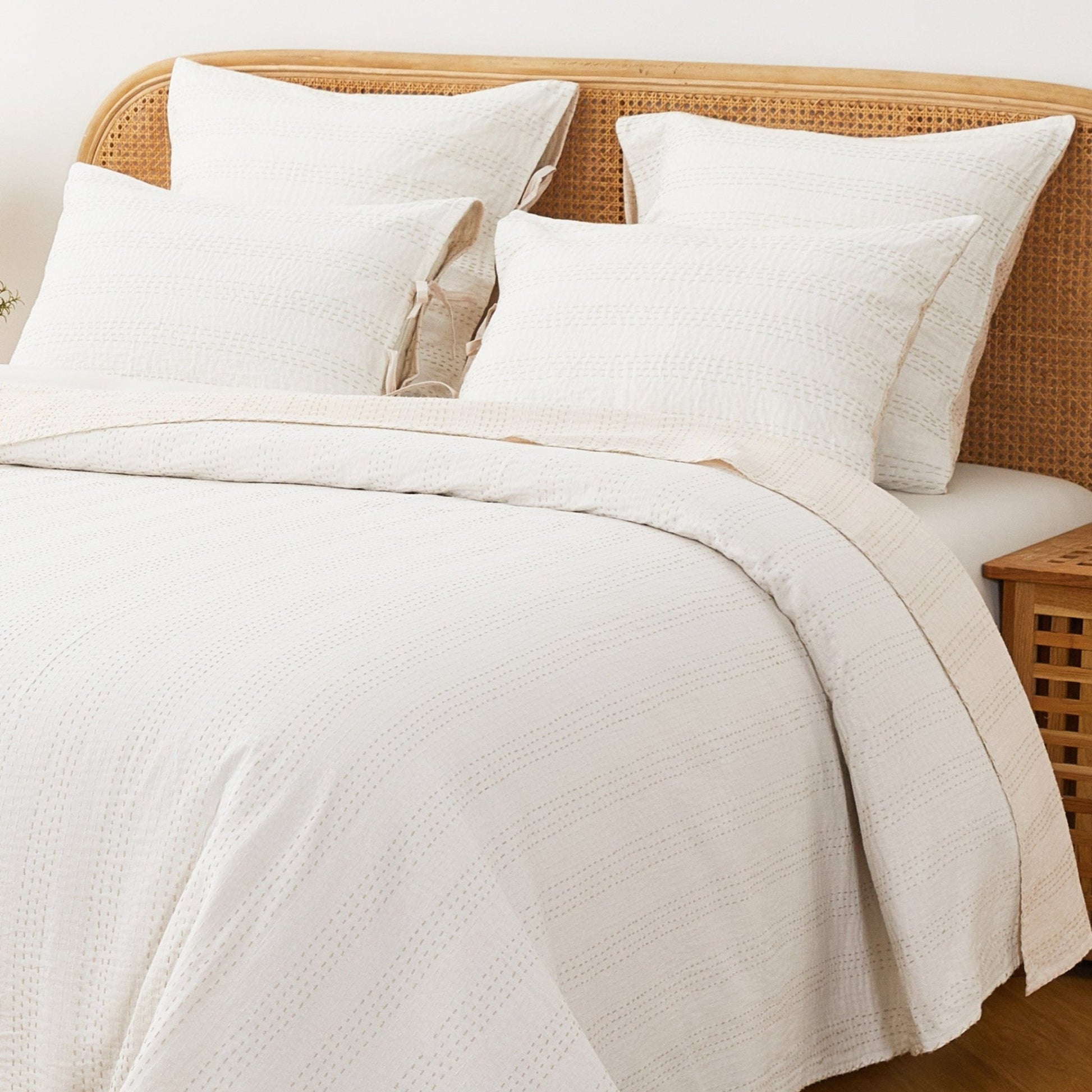 Hand Stitched Reversible Kantha Pillow Sham Pairs - Quahog Bay Bedding