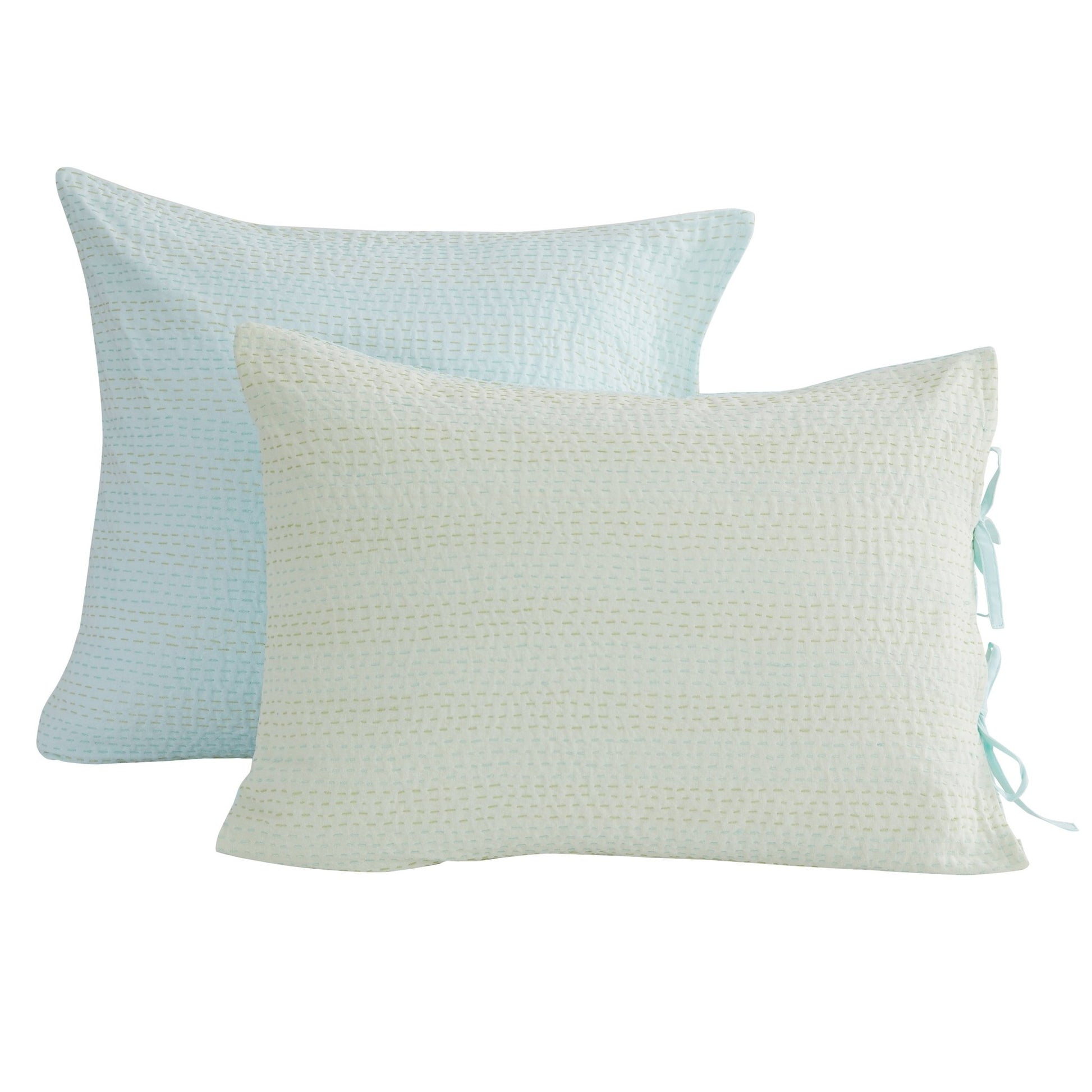 Hand Stitched Reversible Kantha Pillow Sham Pairs - Quahog Bay Bedding