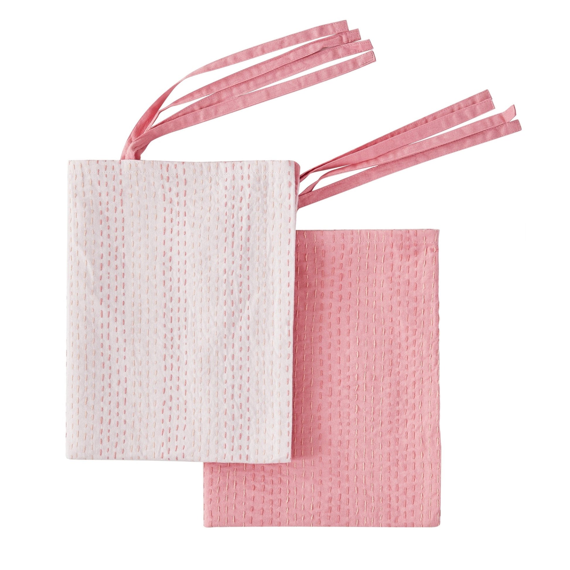 Hand Stitched Reversible Kantha Pillow Sham Pairs - Quahog Bay Bedding