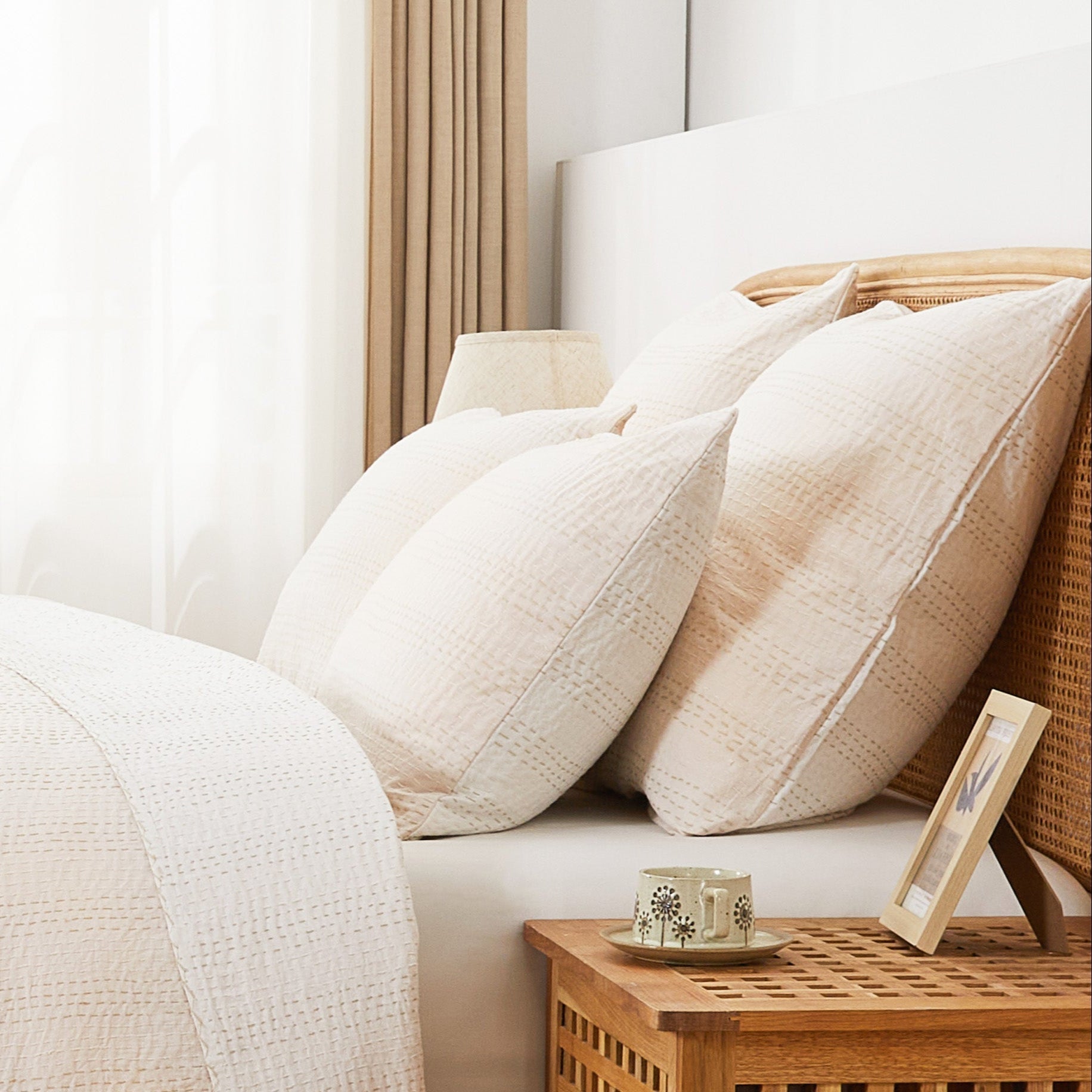 Hand Stitched Reversible Kantha Pillow Sham Pairs - Quahog Bay Bedding