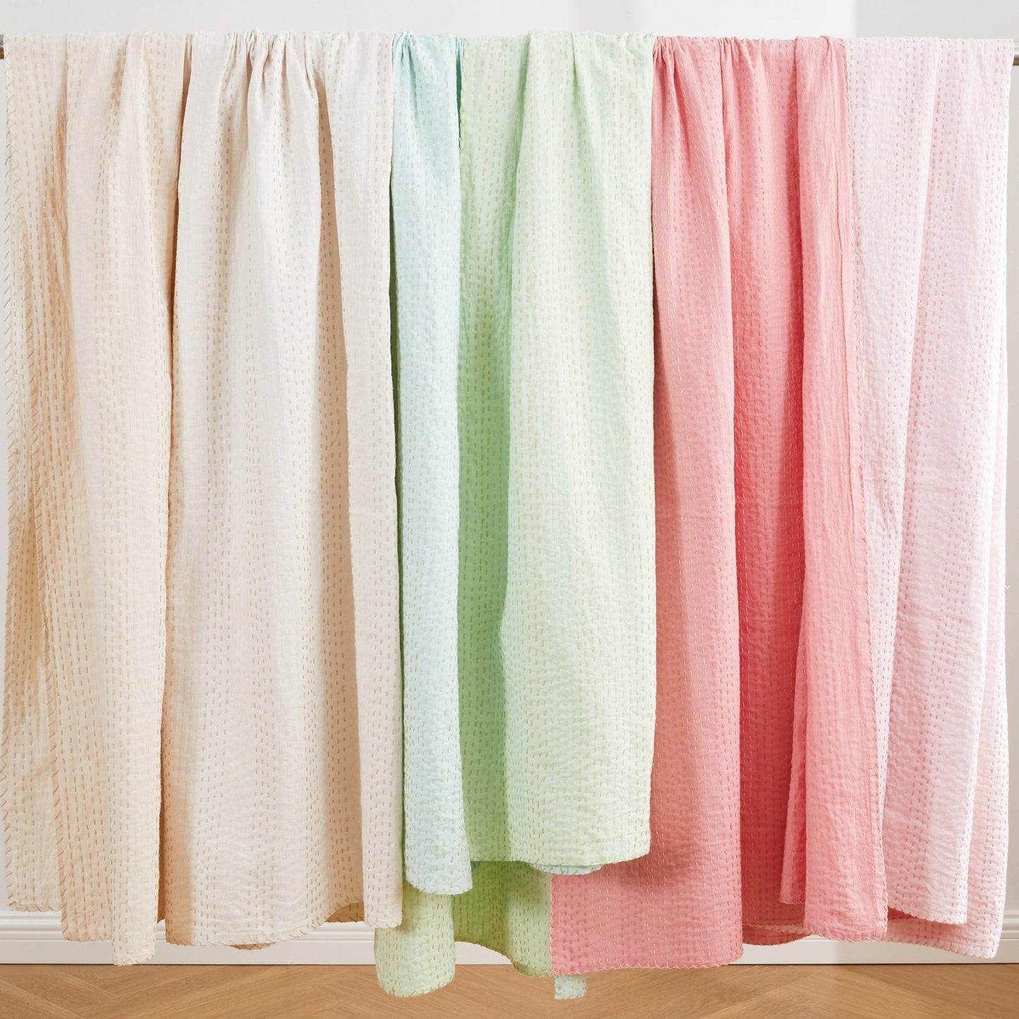 Hand Stitched Reversible Kantha Throws - Quahog Bay Bedding