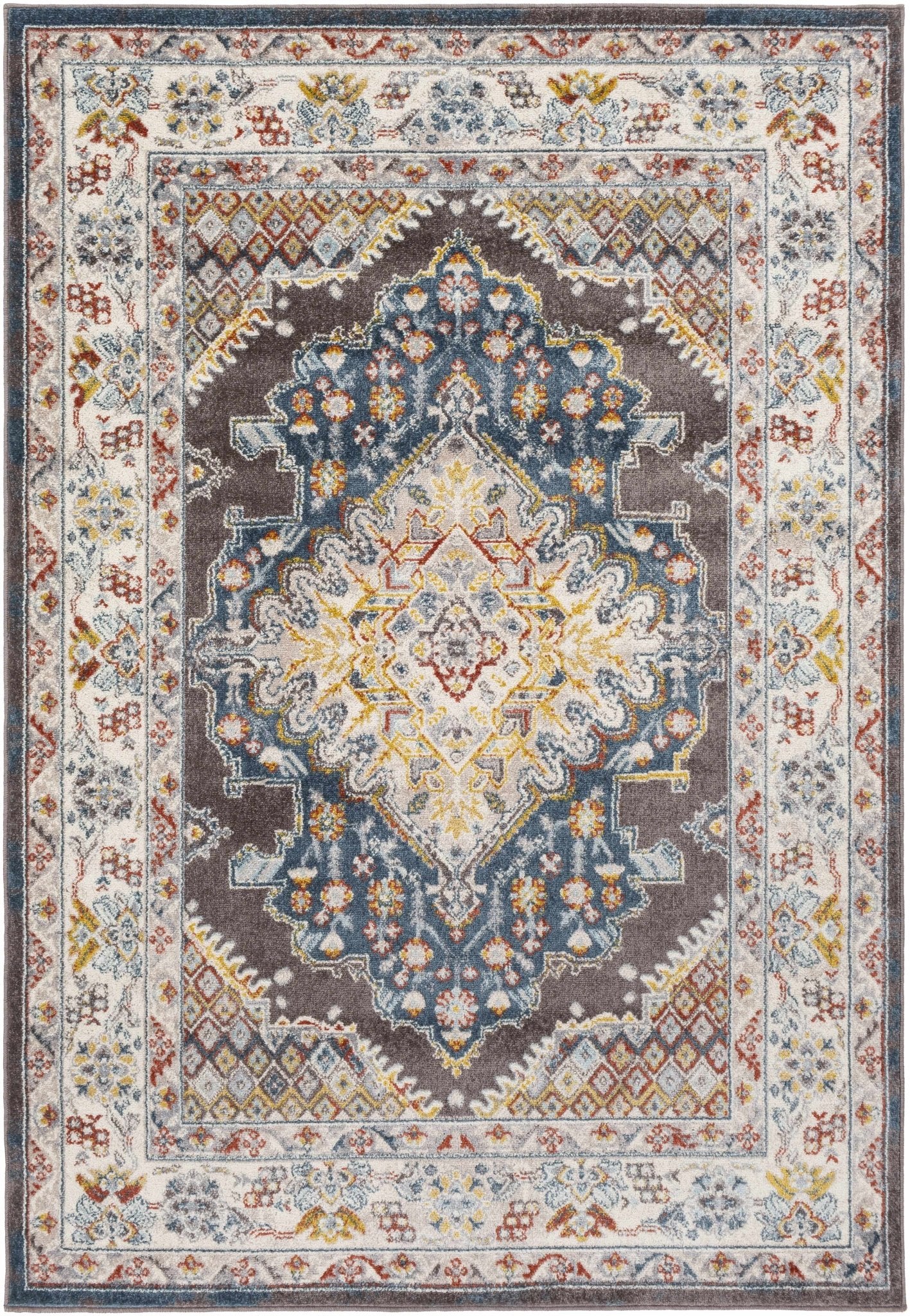 Haymond Brown Medallion Area Rug - Quahog Bay Bedding