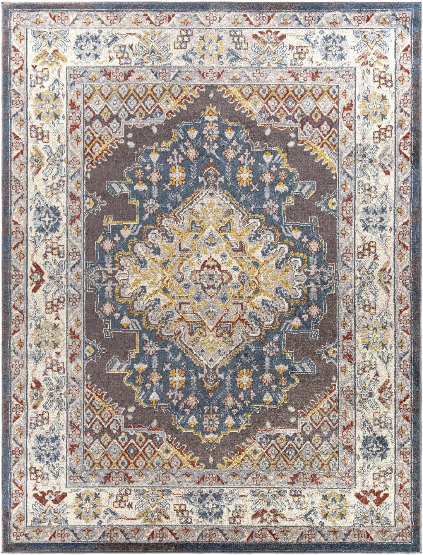 Haymond Brown Medallion Area Rug - Quahog Bay Bedding