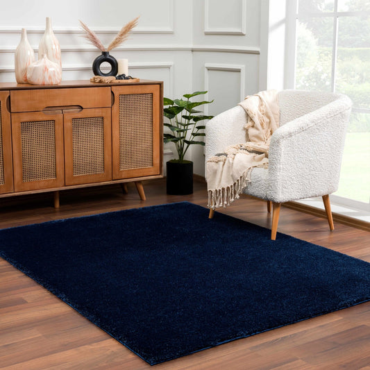 Heavenly Solid Navy Blue Shag Rug - Clearance - Quahog Bay Bedding