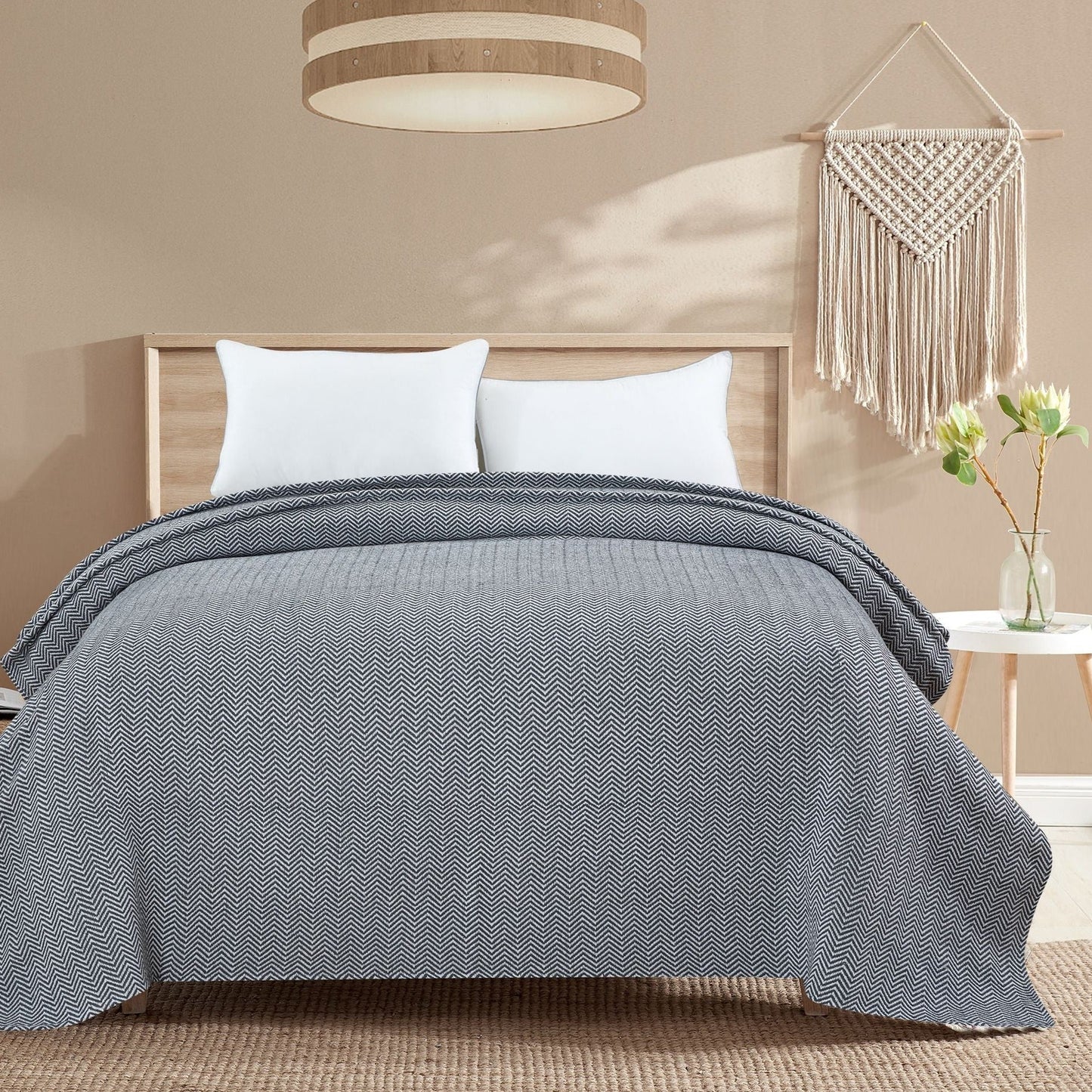 Herringbone Cotton Blanket - Quahog Bay Bedding