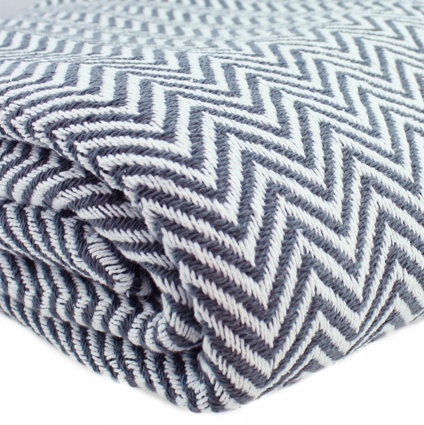 Herringbone Cotton Blanket - Quahog Bay Bedding