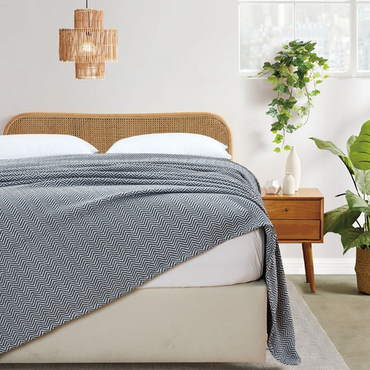 Herringbone Cotton Blanket - Quahog Bay Bedding