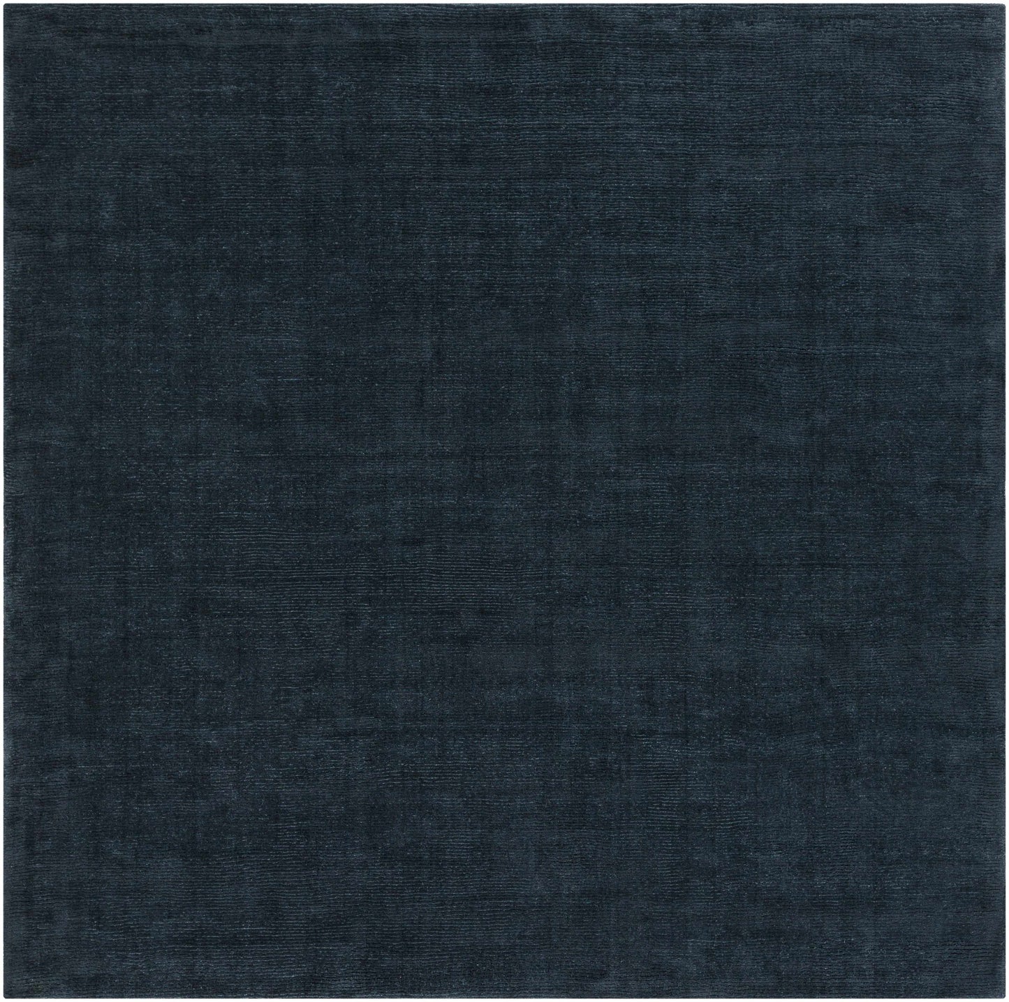 Brockton Solid Dark Blue Wool Rug