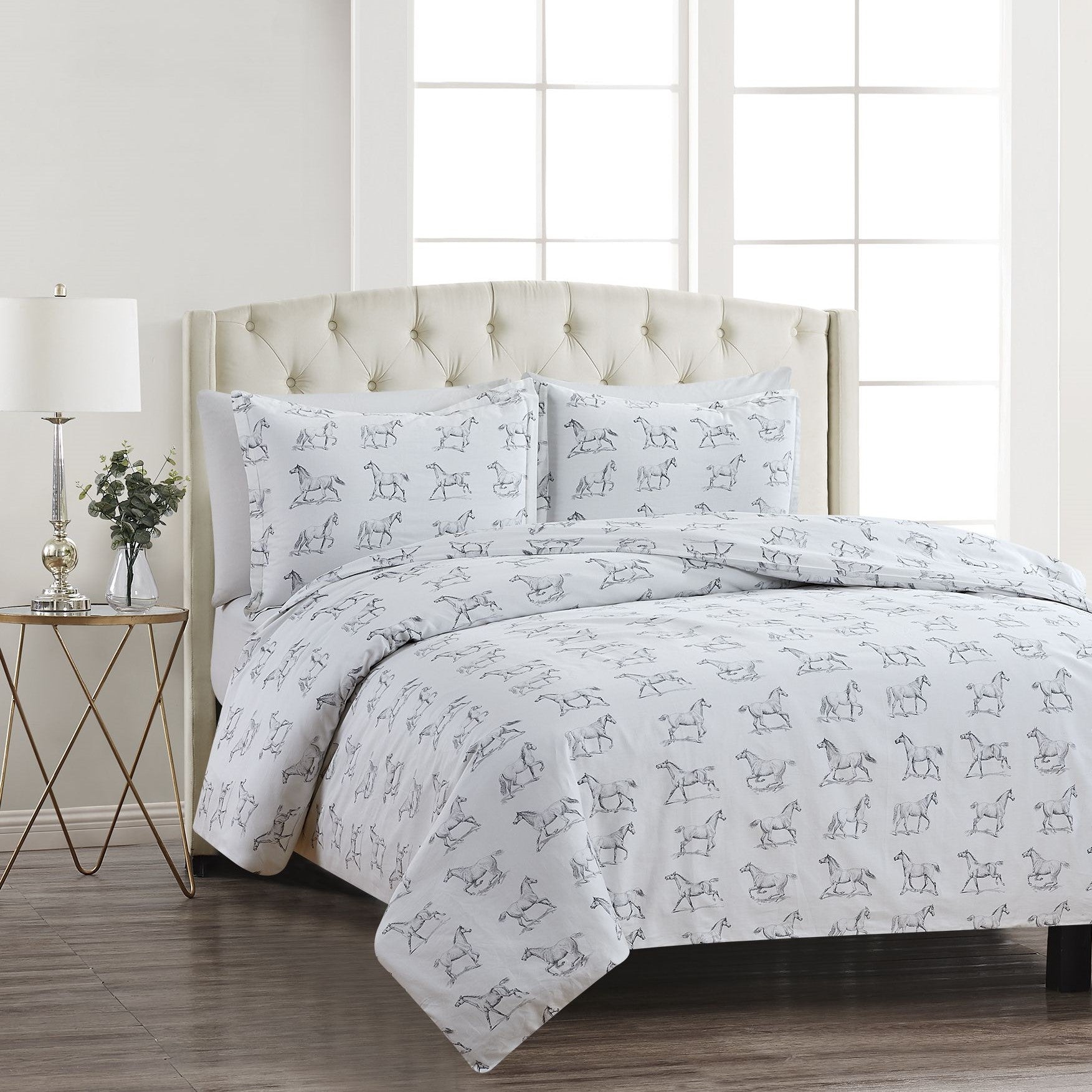 Horses Printed Duvet Set - Quahog Bay Bedding