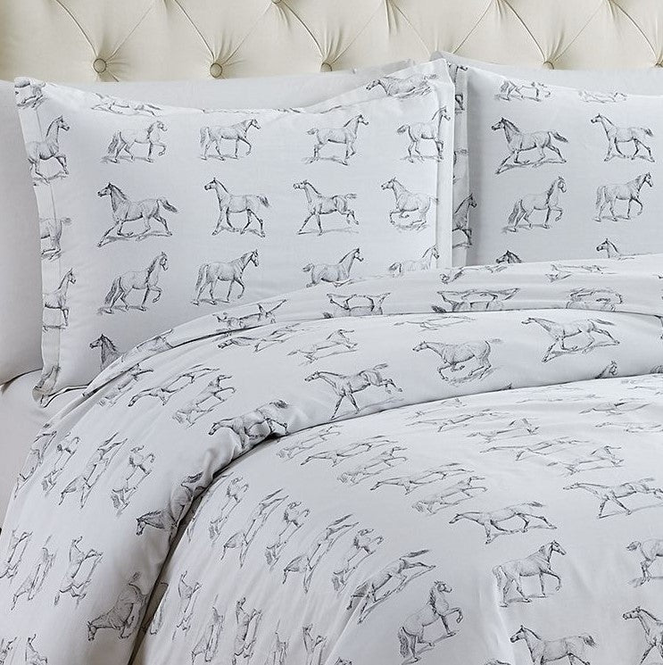 Horses Printed Duvet Set - Quahog Bay Bedding