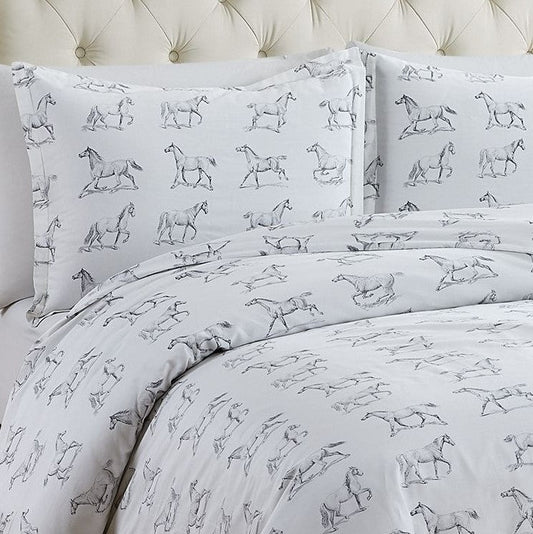 Horses Printed Duvet Set - Quahog Bay Bedding