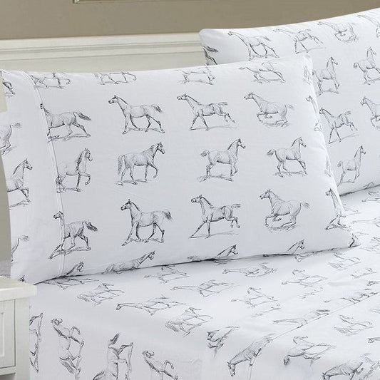 Horses Printed Sheet Set - Quahog Bay Bedding