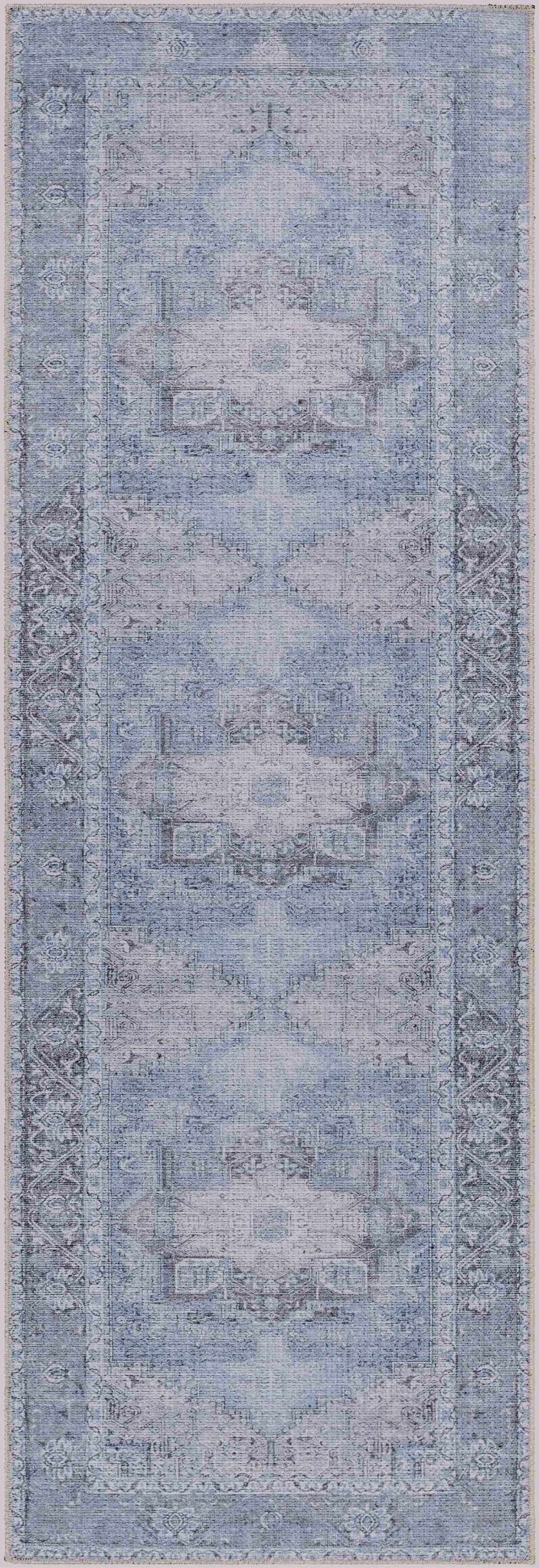 Ice Blue Flat Pile Washable Rug - Clearance - Quahog Bay Bedding