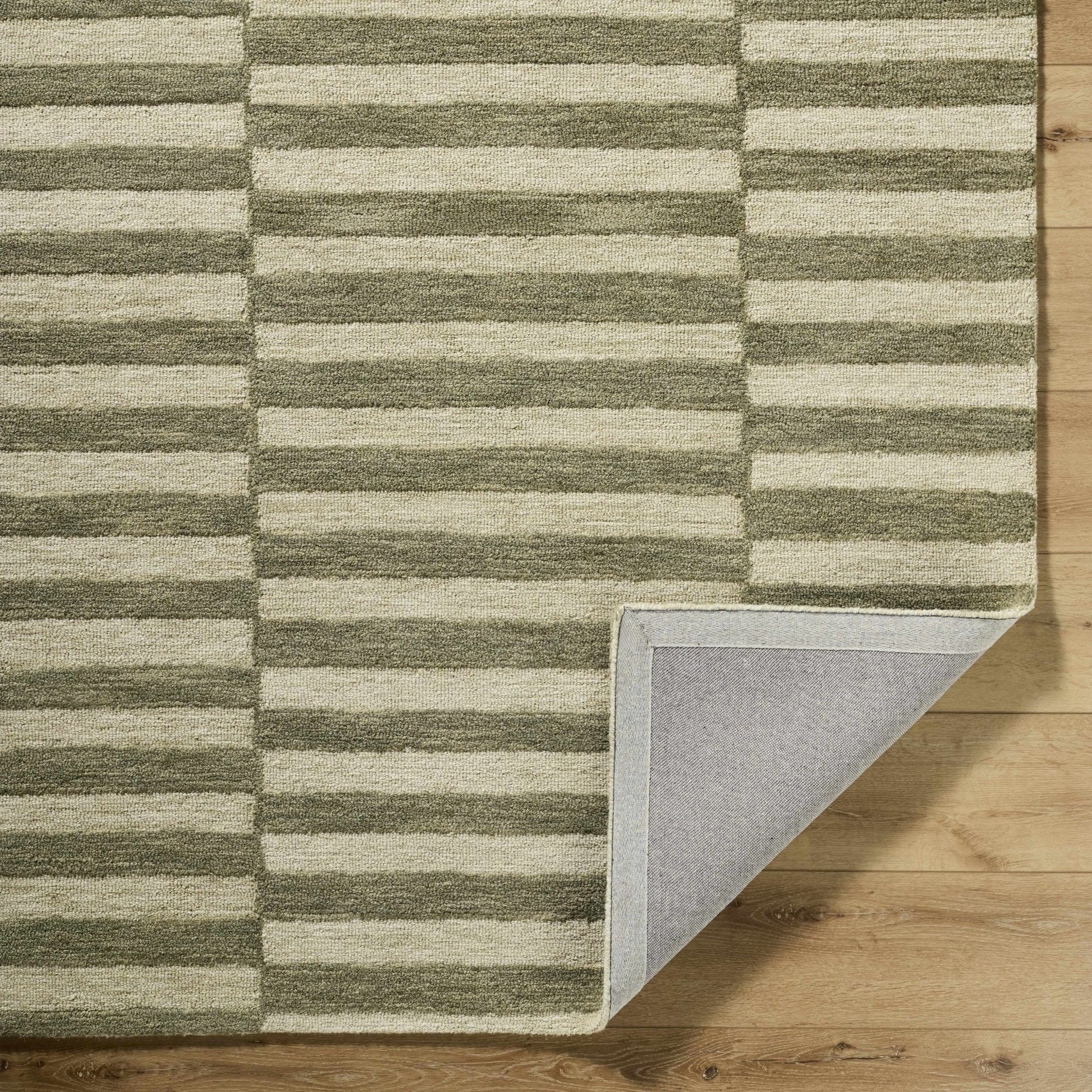 Idaho Broken - Striped Green Area Rug | Our PNW Home X Livabliss - Quahog Bay Bedding