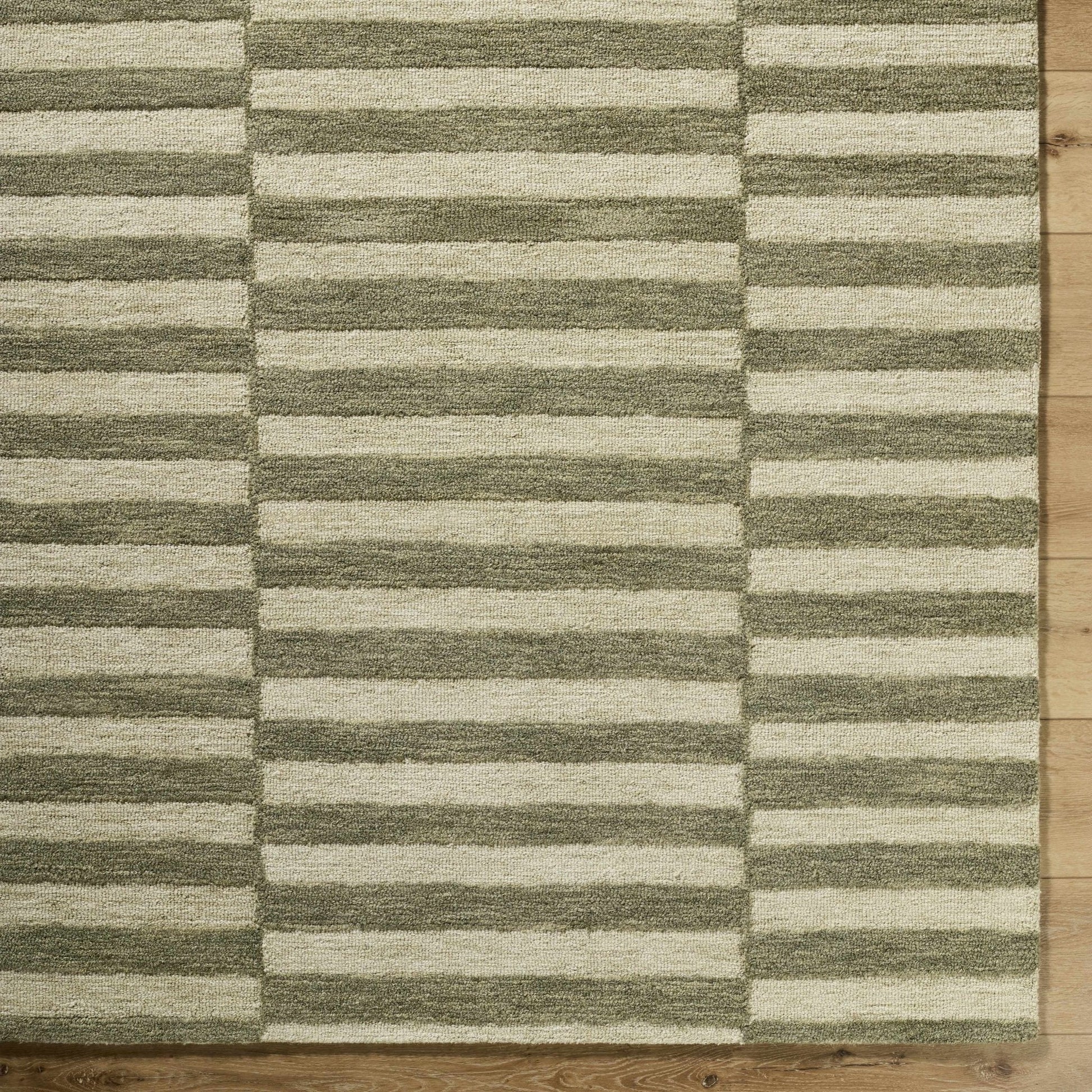 Idaho Broken - Striped Green Area Rug | Our PNW Home X Livabliss - Quahog Bay Bedding