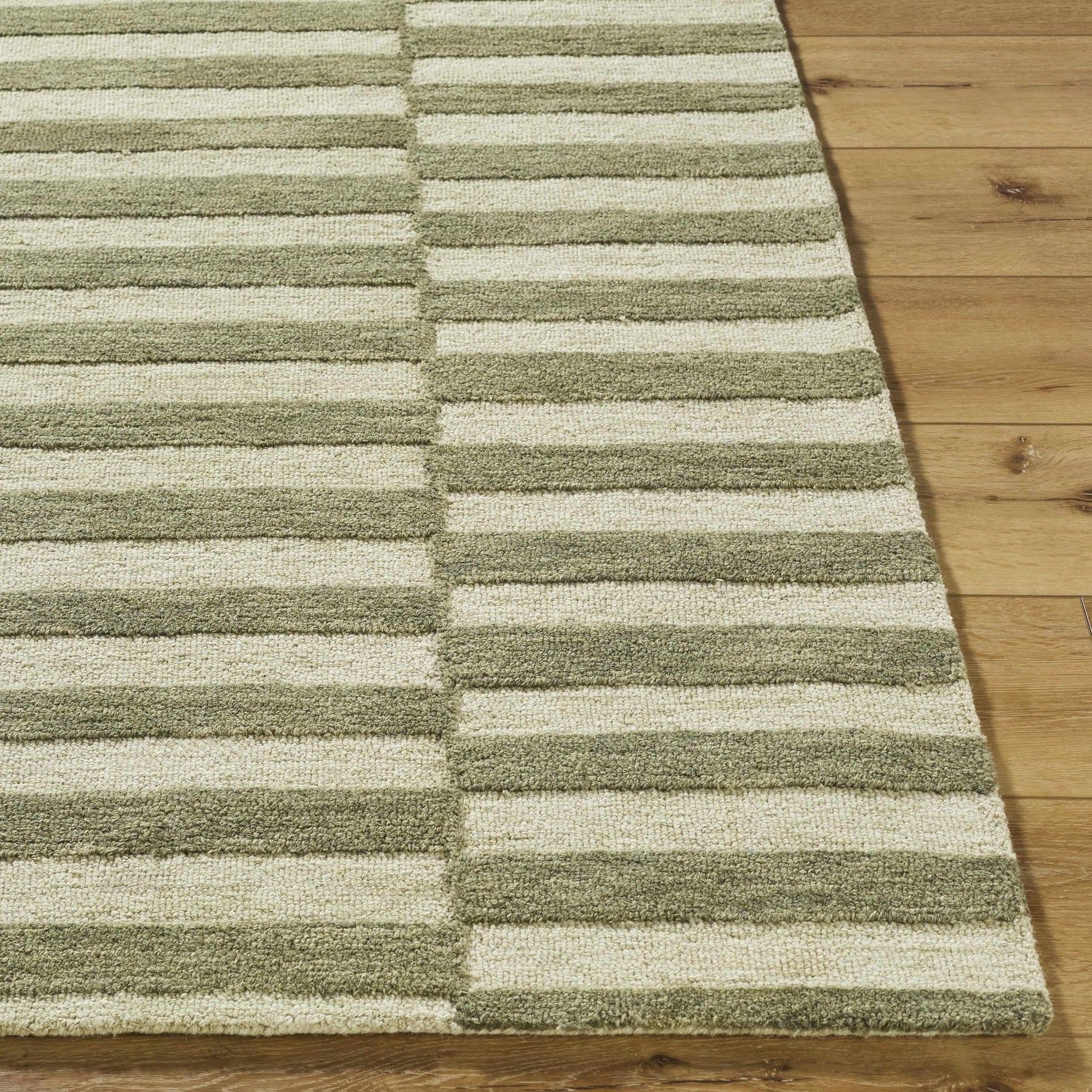 Idaho Broken - Striped Green Area Rug | Our PNW Home X Livabliss - Quahog Bay Bedding