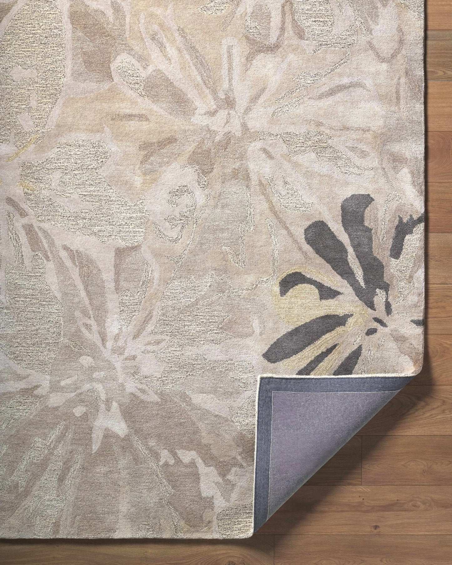 Ilfeld Athena Gray Floral Wool Rug - Quahog Bay Bedding