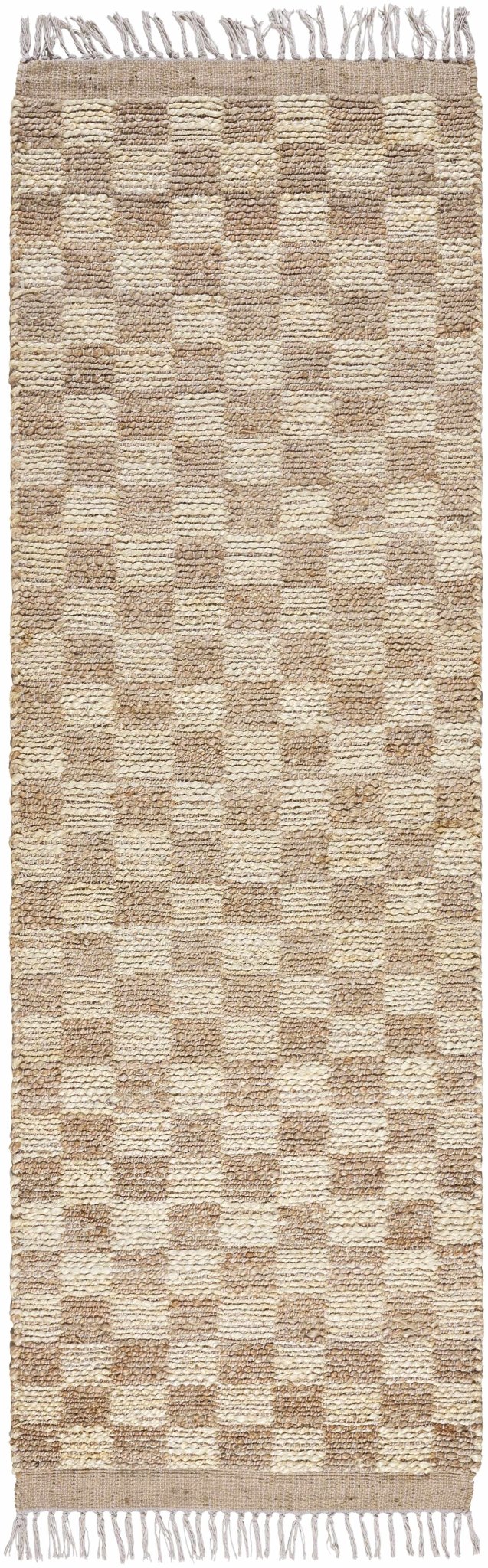 Ionut Checkered Jute Area Rug - Quahog Bay Bedding