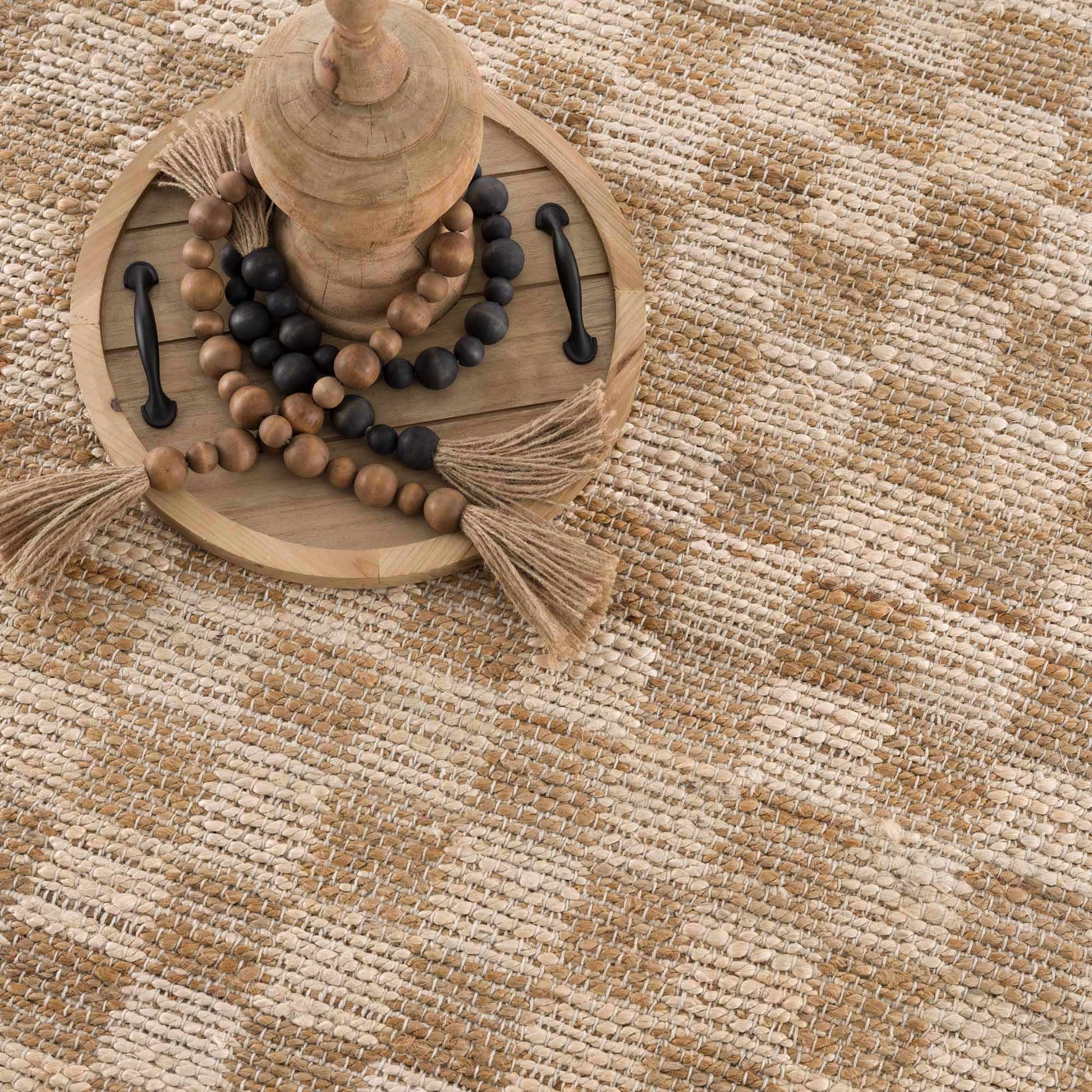 Ionut Checkered Jute Area Rug - Quahog Bay Bedding
