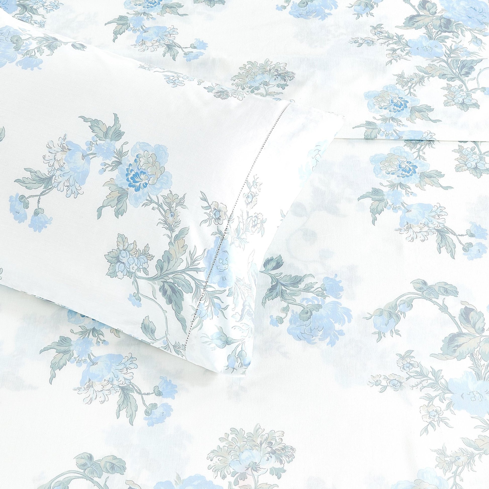 Jardin De Rose Printed Cotton Percale Sheet Set - Quahog Bay Bedding