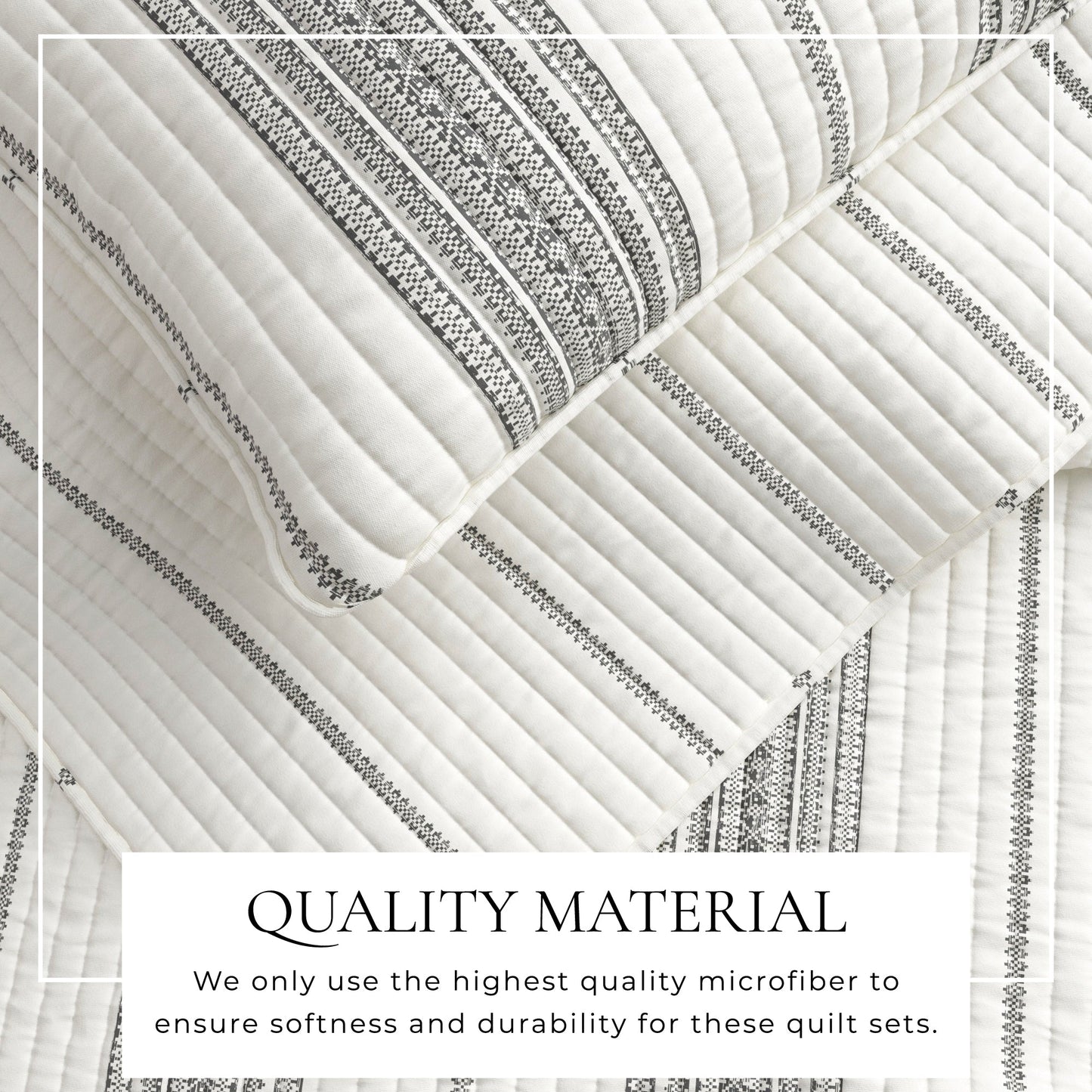 Coastal Stripe Quilt - White Quilt With Navy, Red, Green Or Grey Stripes