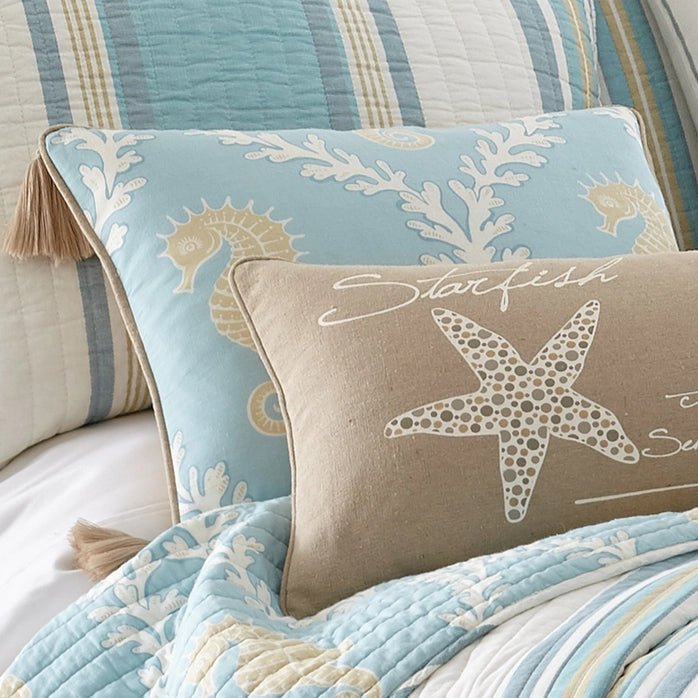 Kailua Tassel Pillow - Ocean Themed Accent Pillows - Quahog Bay Bedding
