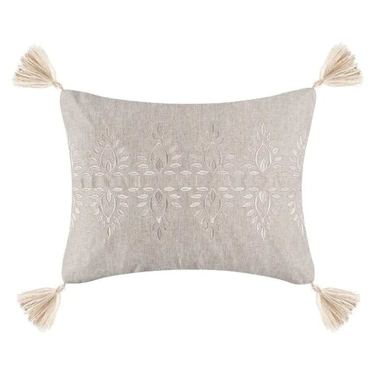 Kamira Medallion Tassel Pillow - Floral Accent Pillows - Quahog Bay Bedding