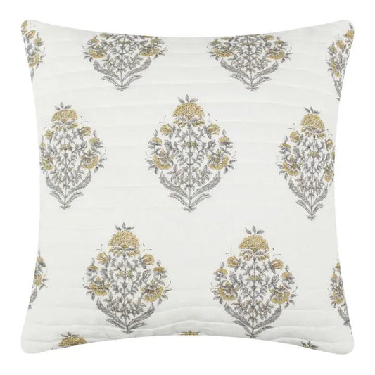 Kamira Ochre Matchback Pillow - Floral Accent Pillows - Quahog Bay Bedding