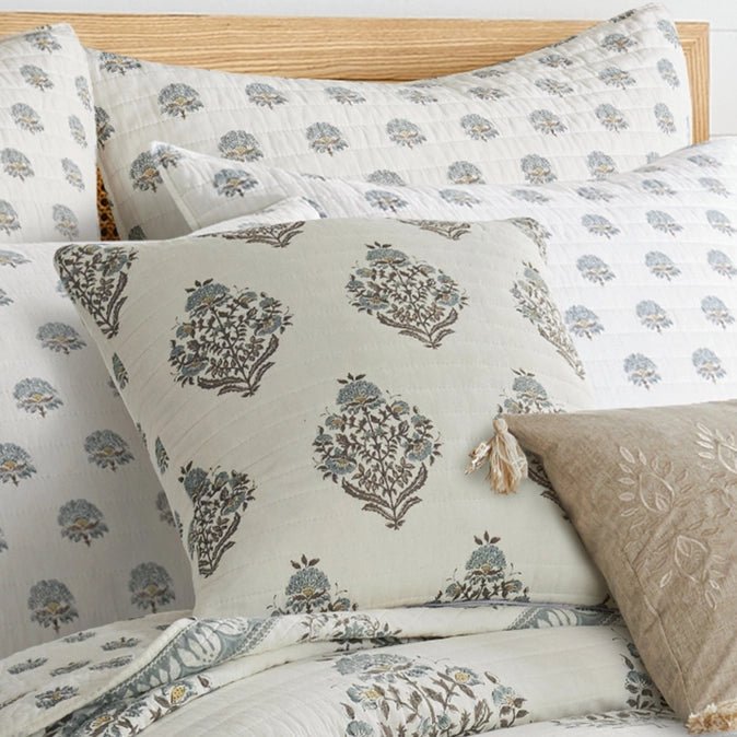 Kamira Spa Quilted Pillow - Floral Accent Pillows - Quahog Bay Bedding