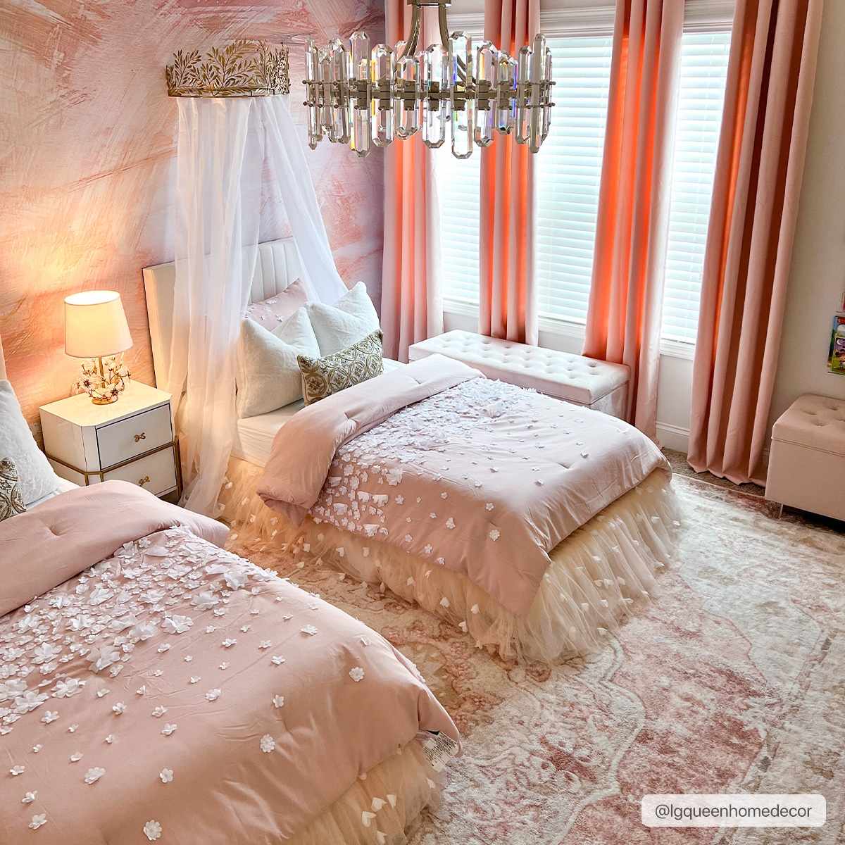 Kandos Blush & Light Pink Area Rug - Quahog Bay Bedding