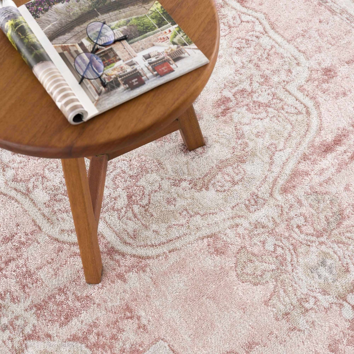 Kandos Blush & Light Pink Area Rug - Quahog Bay Bedding