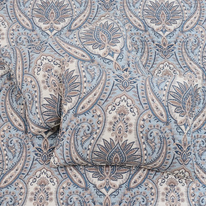 Kasey Quilt Set - Coastal Paisley Quilt - Blue - Quahog Bay Bedding
