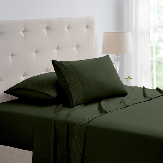Kathy Ireland 4 Piece Waffle Hem Sheet Set - Quahog Bay Bedding
