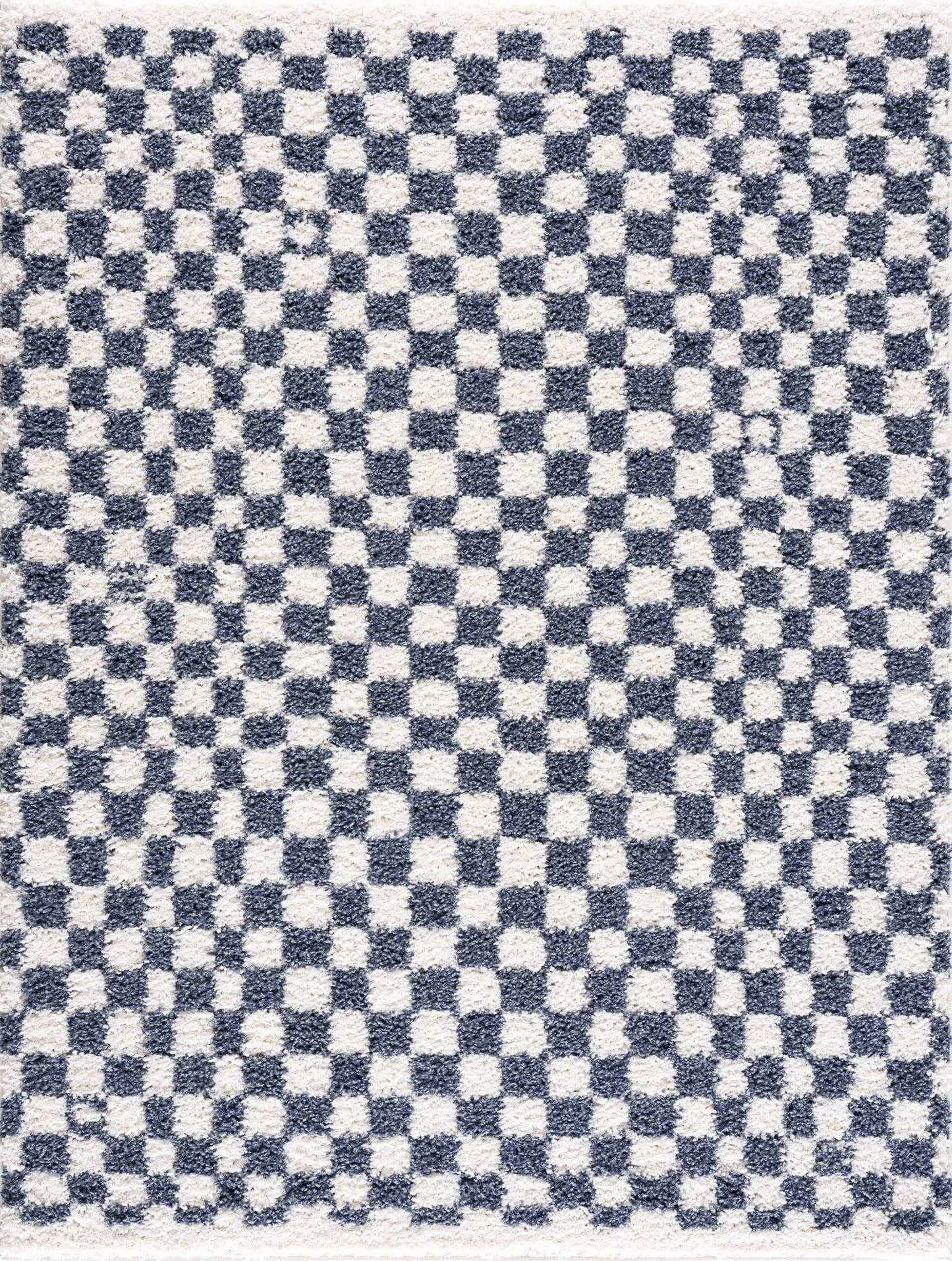 Kieu Blue & White Checkered Area Rug - Quahog Bay Bedding