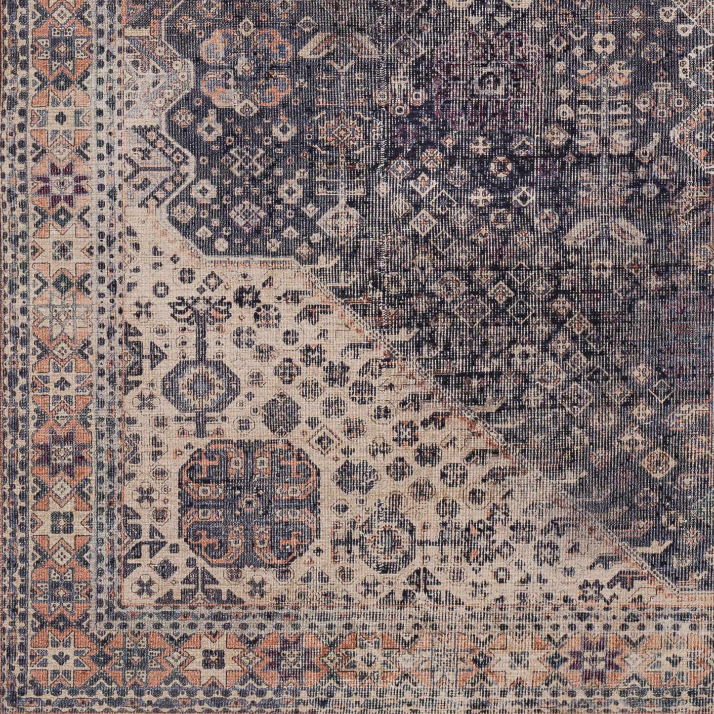 Kittrell Vintage Flat Pile Washable Rug - Clearance - Quahog Bay Bedding