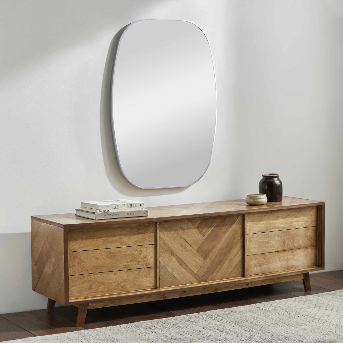 Kopparberg Metallic Silver Gold Frame Round Mirror - Quahog Bay Bedding