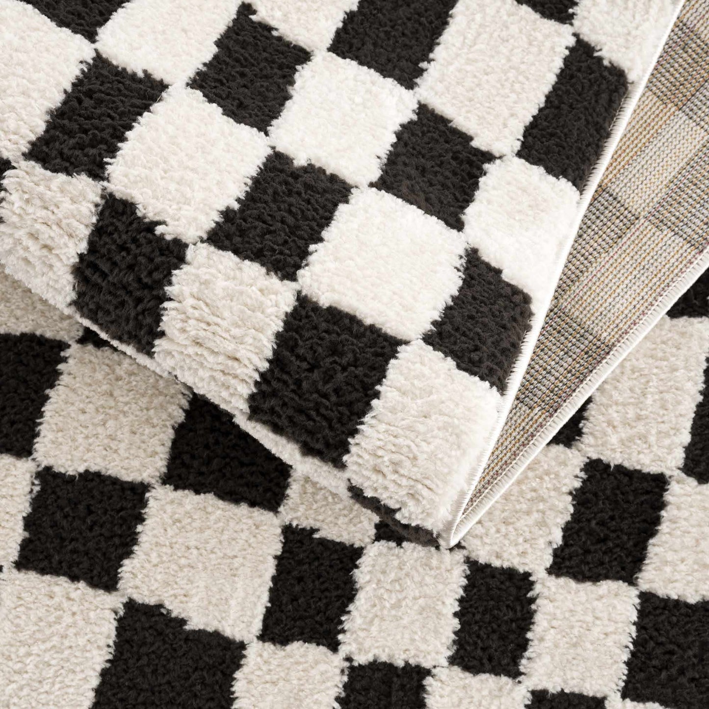 Lajos Black & White Checkered Area Rug - Quahog Bay Bedding
